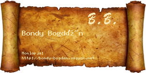 Bondy Bogdán névjegykártya